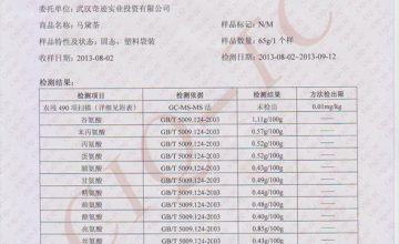 最新检验报告：广西出入境检疫证明，帕拉纳马黛茶营养